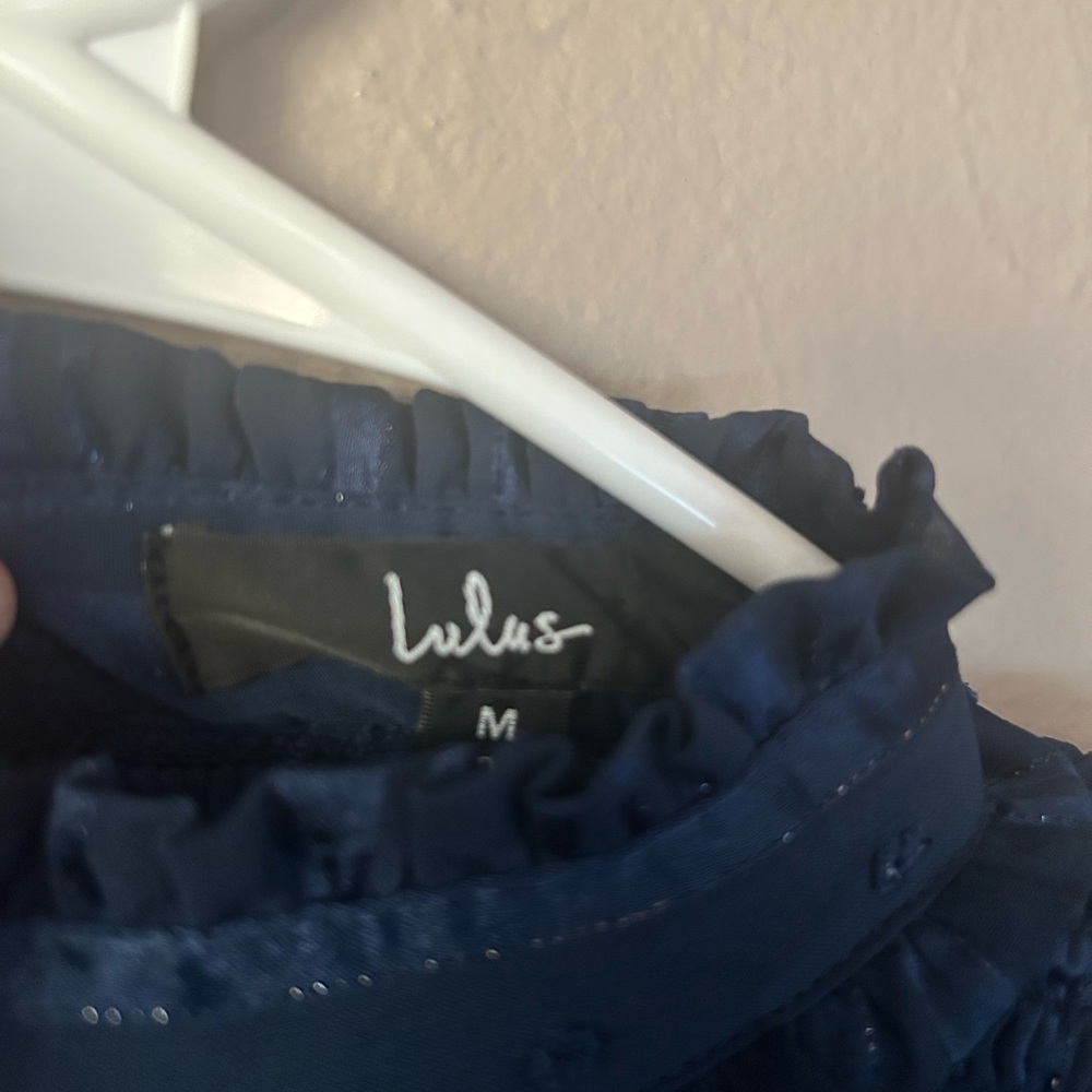 Lulu's Midnight Blue Ruffle Dress - Picture 2 of 2
